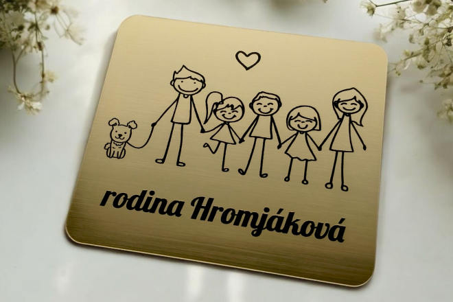 Individuell gestaltete Familientürnamen