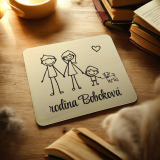 Türschild Eltern und kleiner Sohn mit Hund