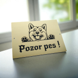 Schild Vorsicht Hund Akita Inu