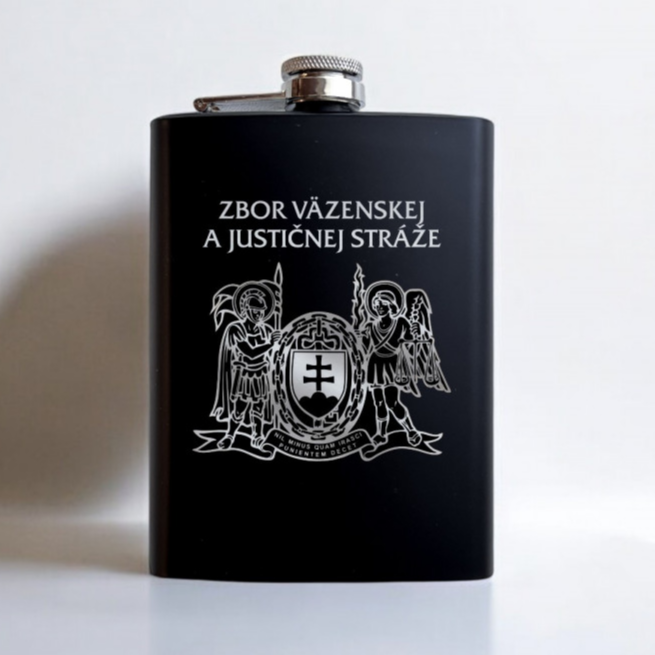 Flachmann mit ZVJS-Logo und eigenem Text
