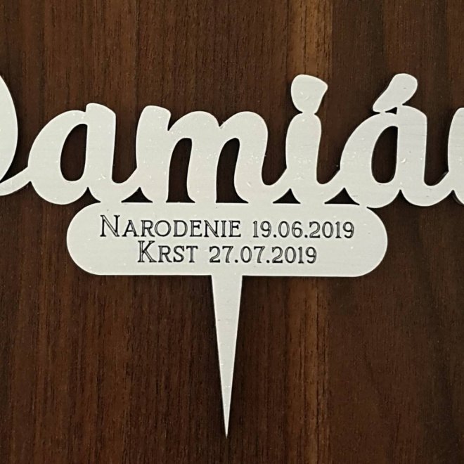 Tortenstecker mit Namen – Tauf-Cake-Topper