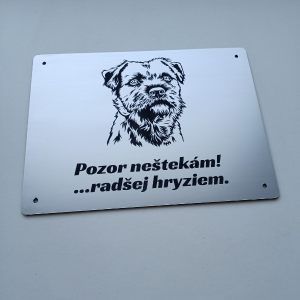 Schild Vorsicht Hund Border Terrier