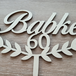 Tortenstecker – Lorbeerkranz mit Name und Zahl