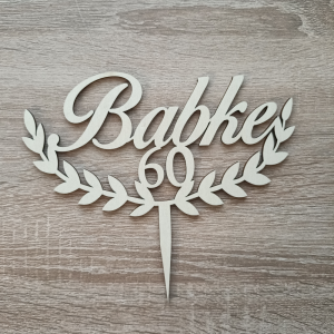 Tortenstecker – Lorbeerkranz mit Name und Zahl
