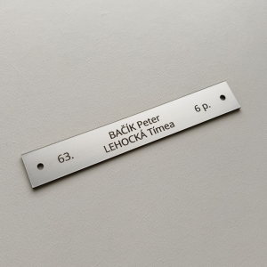 Namensschild mit Löchern 13 x 2 cm