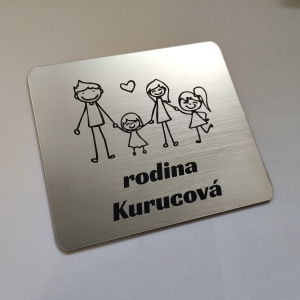 Türschild Eltern und zwei Töchterchen v3