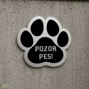Schild Vorsicht Hund Pfote