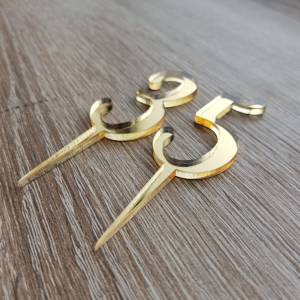 Tortenstecker mit Zahl – Gold