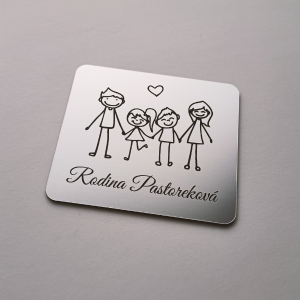 Türschild Eltern, Tochter und Sohn