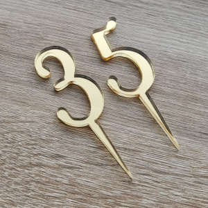 Tortenstecker mit Zahl – Gold